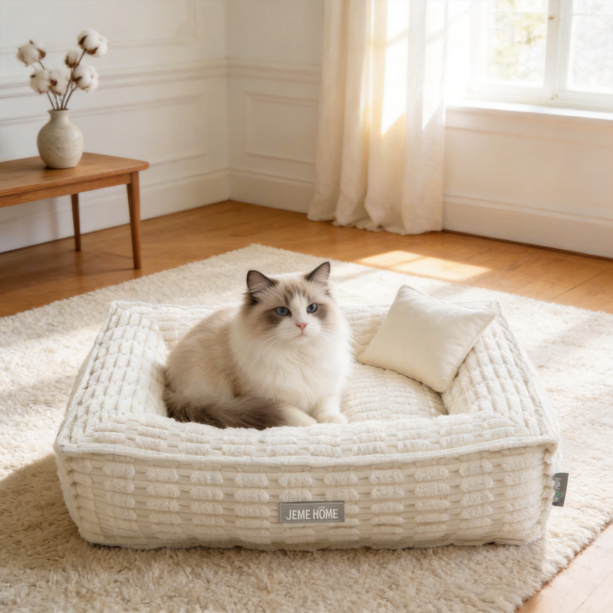 Wagsage Chubby Stripes Quilted Pet Mat featuring a soft quilted design in stripes, perfect for pet comfort.