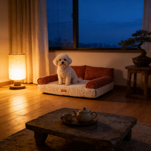 Wagsage orange caterpillar double cat sofa pet bed with plush design and cozy seating for cats.