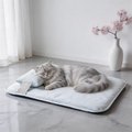 Wagsage linen cooling cat mat with a cozy pillow, ideal for keeping your cat comfortable and cool.